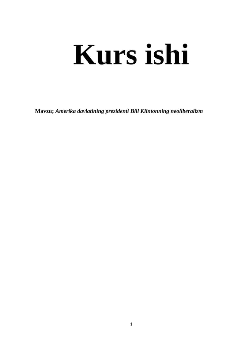 Bill Klintonning neoliberalizm