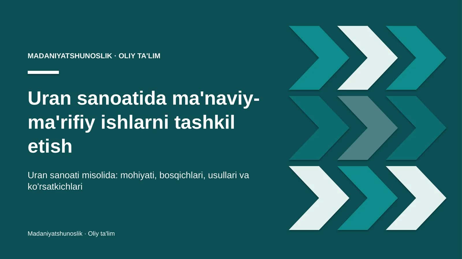 uran sanoatida ma'naviy ma'rifiy ishlarni tashkil etish 1620