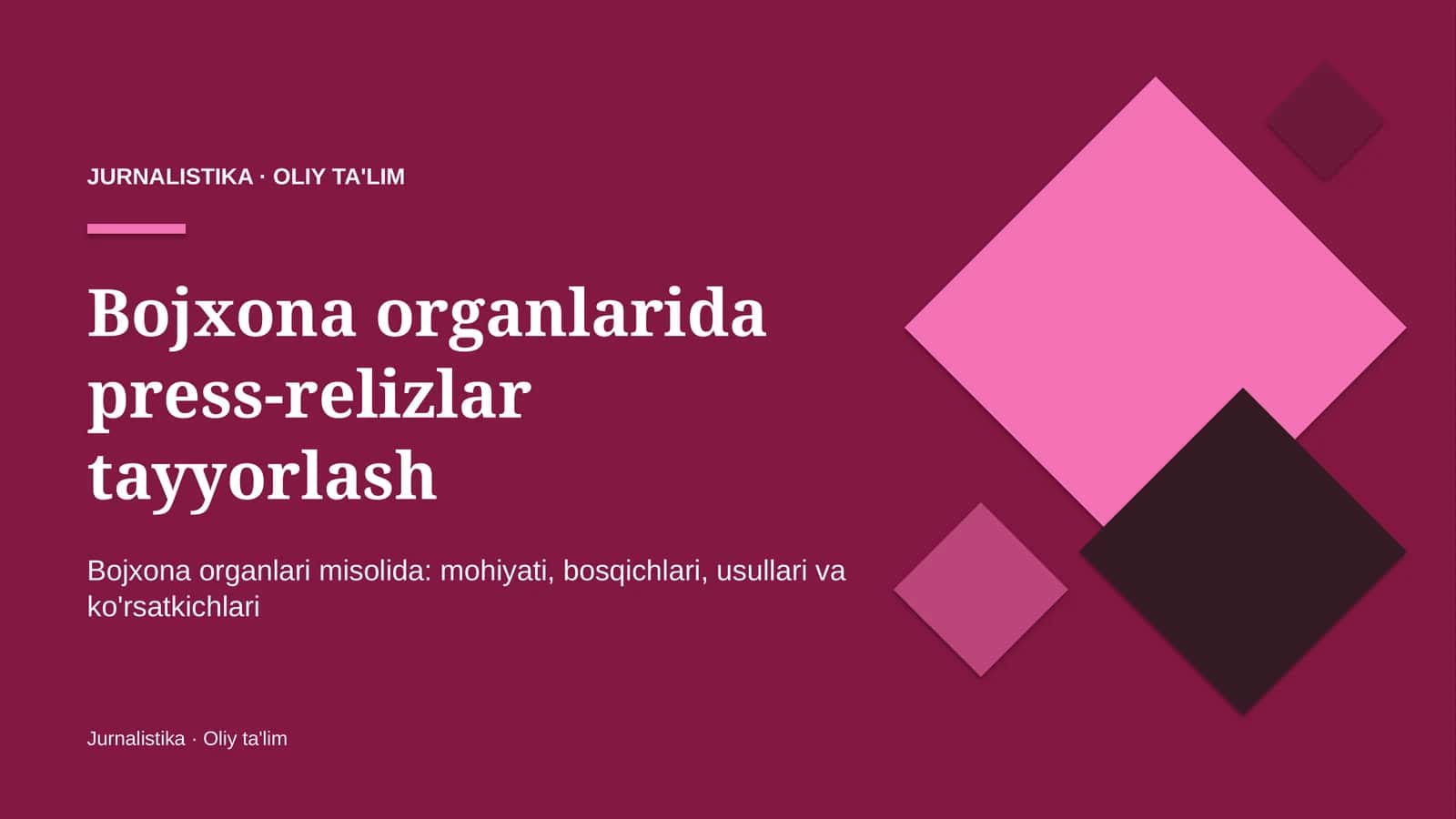 Bojxona organlarida press-relizlar tayyorlash