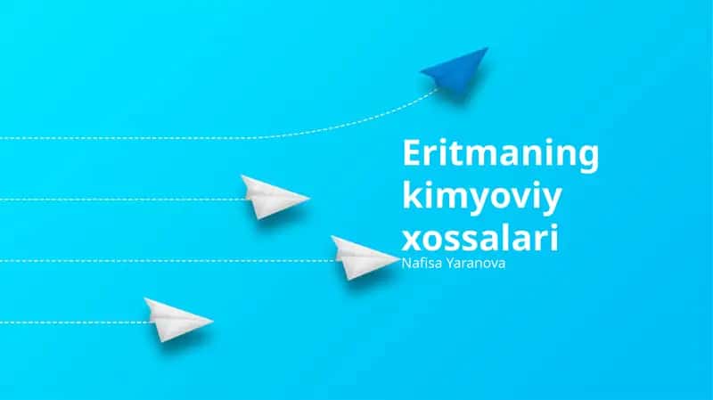 Eritmaning kimyoviy xossalari
