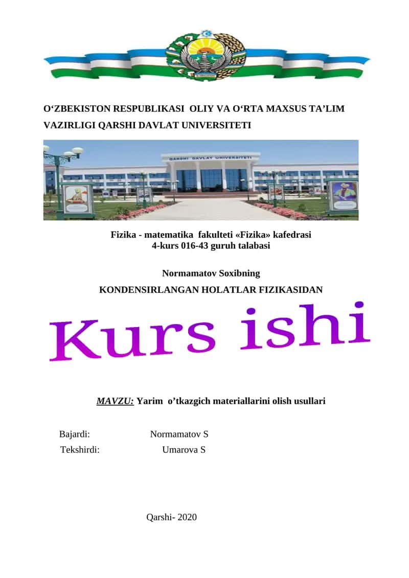 Yarim o’tkazgich materiallarini olish usullari