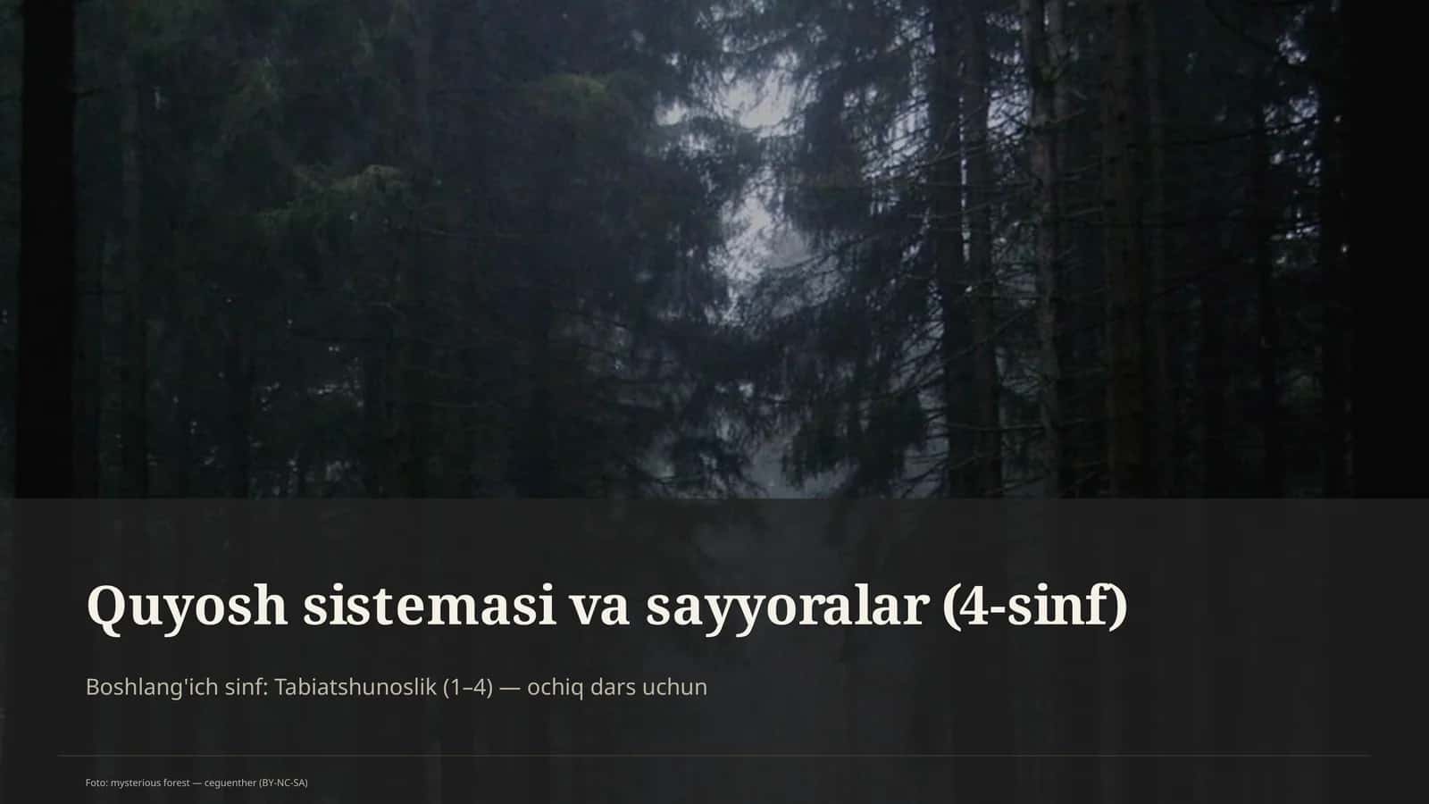 Quyosh sistemasi va sayyoralar (4-sinf)