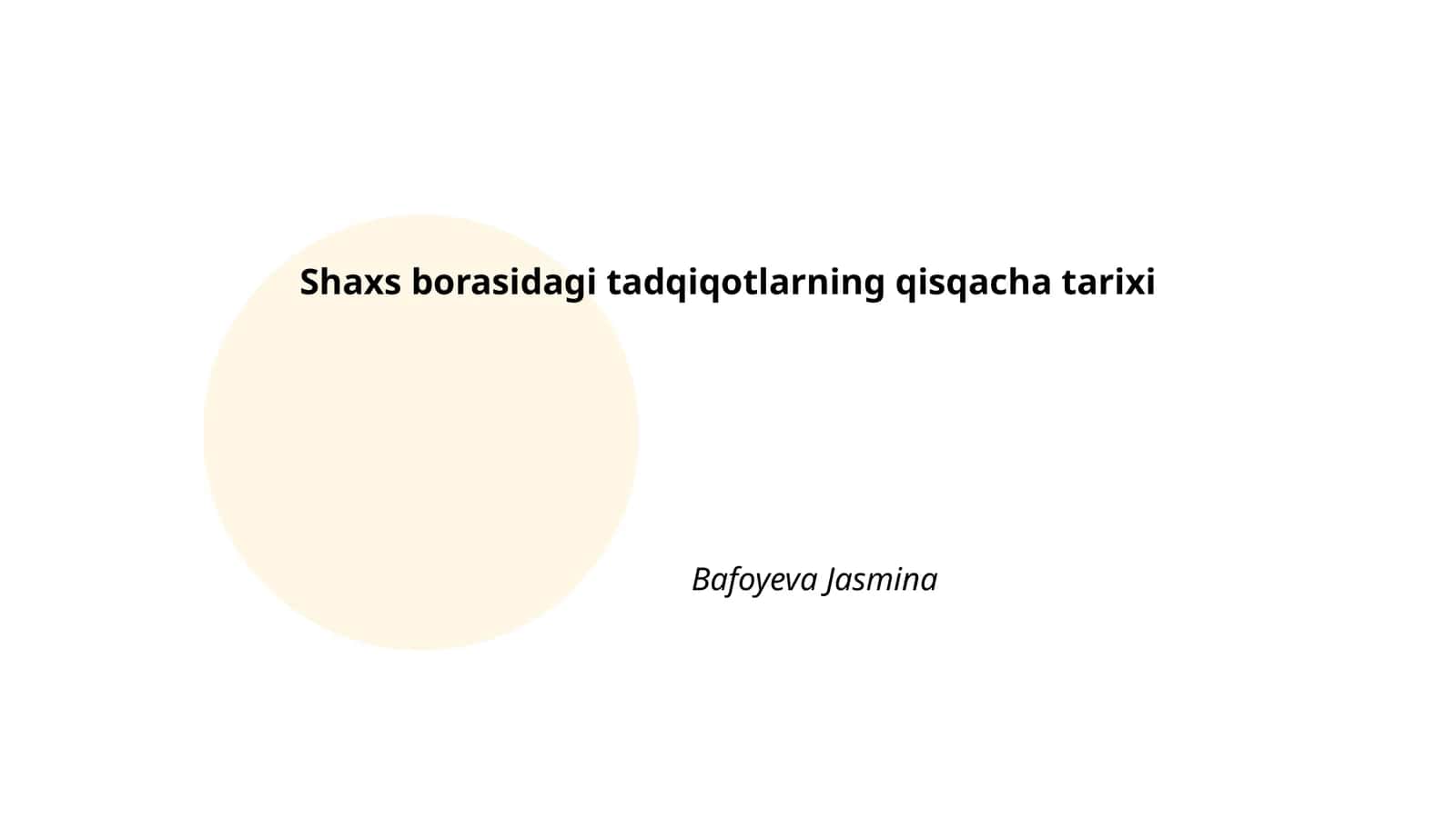 Shaxs borasidagi tadqiqotlarning qisqacha tarixi