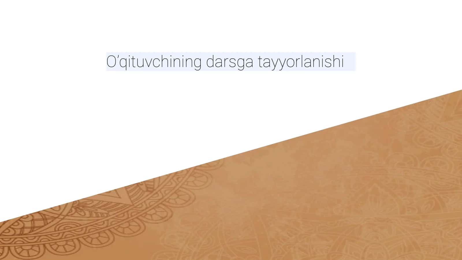O’qituvchining darsga tayyorlanishi. pedagogika