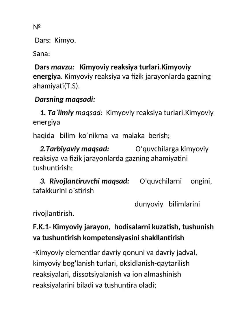 Kimyo Darsi