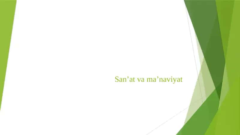 San’atvama’naviyat