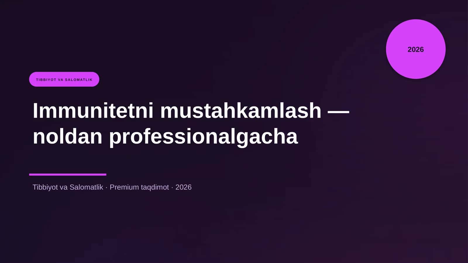 Immunitetni mustahkamlash — noldan professionalgacha