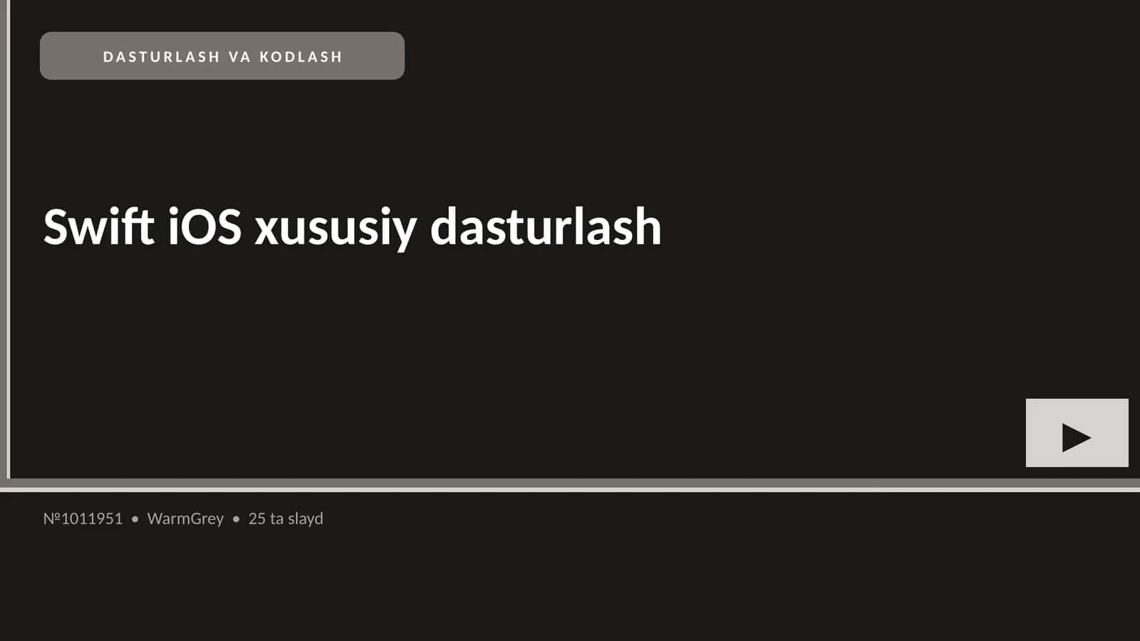 Swift iOS xususiy dasturlash