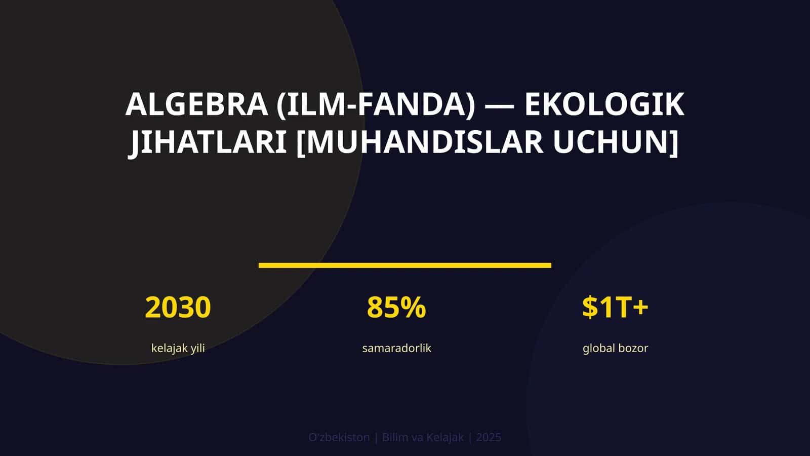 Algebra (ilm-fanda) — ekologik jihatlari [muhandislar uchun]