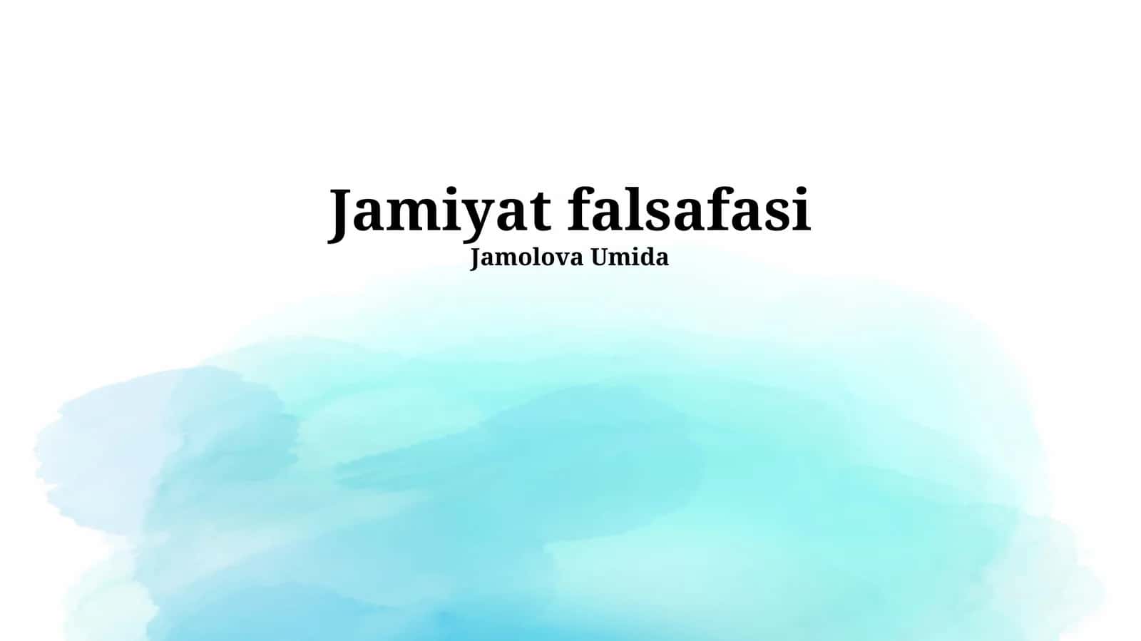 Jamiyat falsafasi