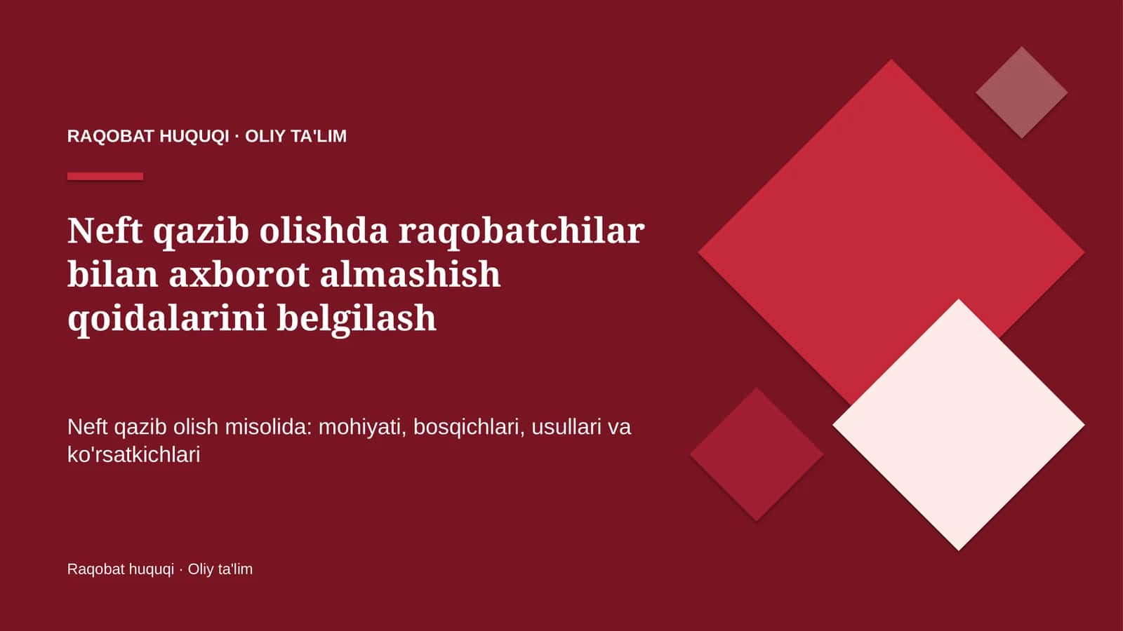 neft qazib olishda raqobatchilar bilan axborot almashish qoidalarini belgilash 5271