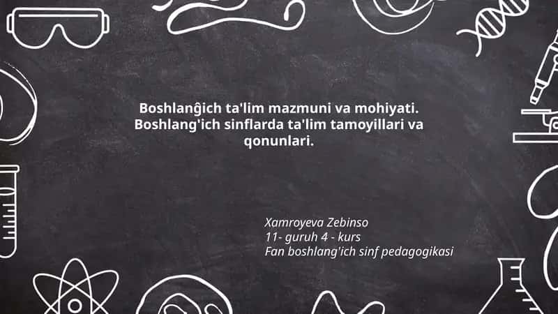 Boshlanĝich ta'lim mazmuni va mohiyati