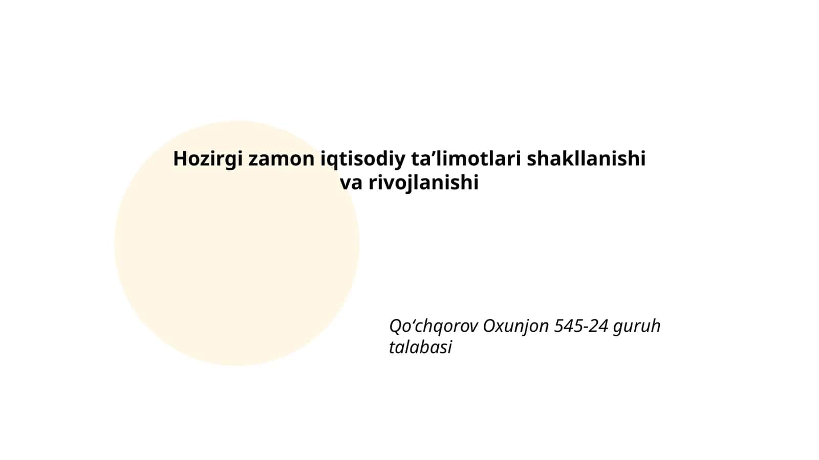 Iqtisodiy taʼlimotlarning tarixi