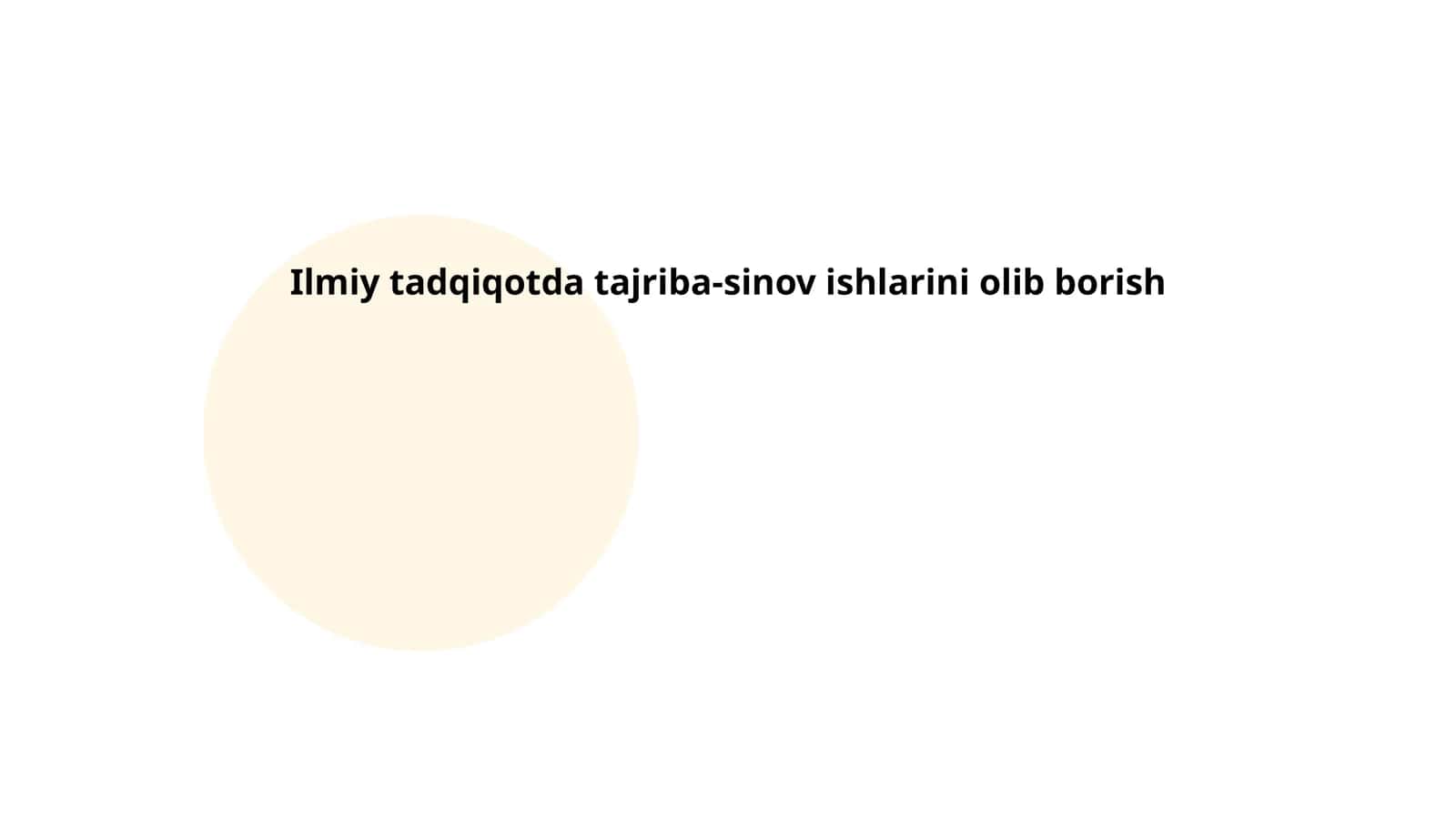 Tajriba-sinov ishlarini olib borish