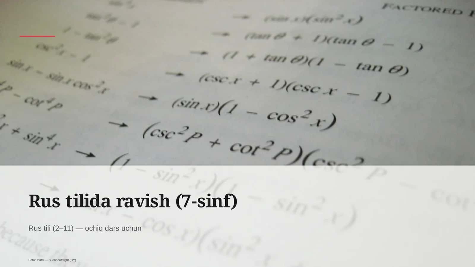 Rus tilida ravish (7-sinf)