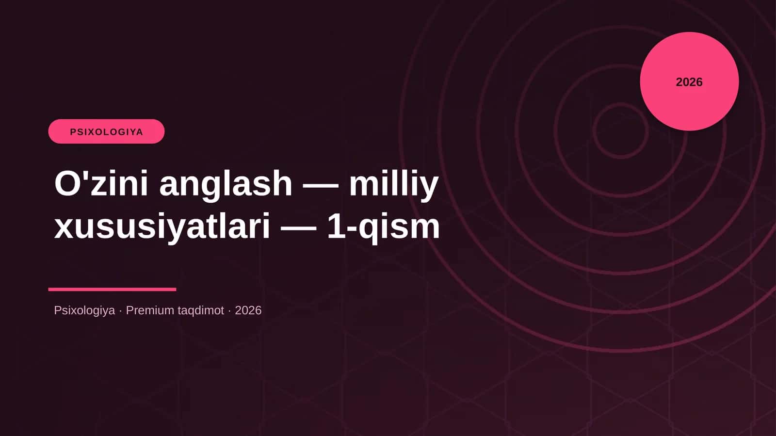 O'zini anglash — milliy xususiyatlari — 1-qism