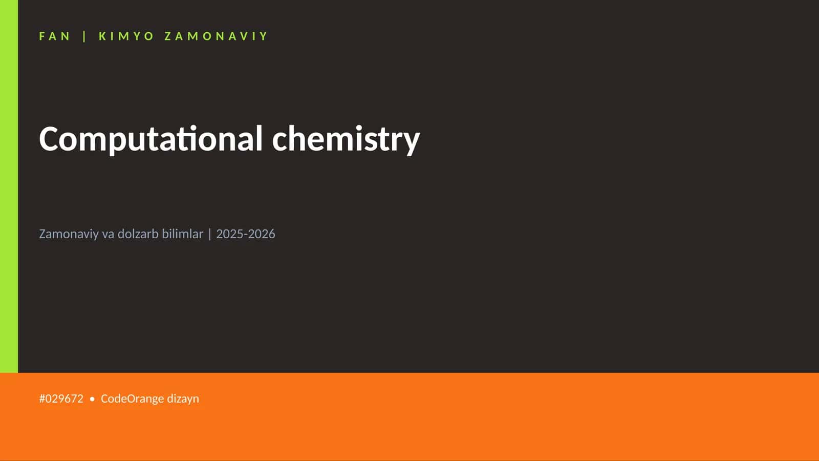 Computational chemistry