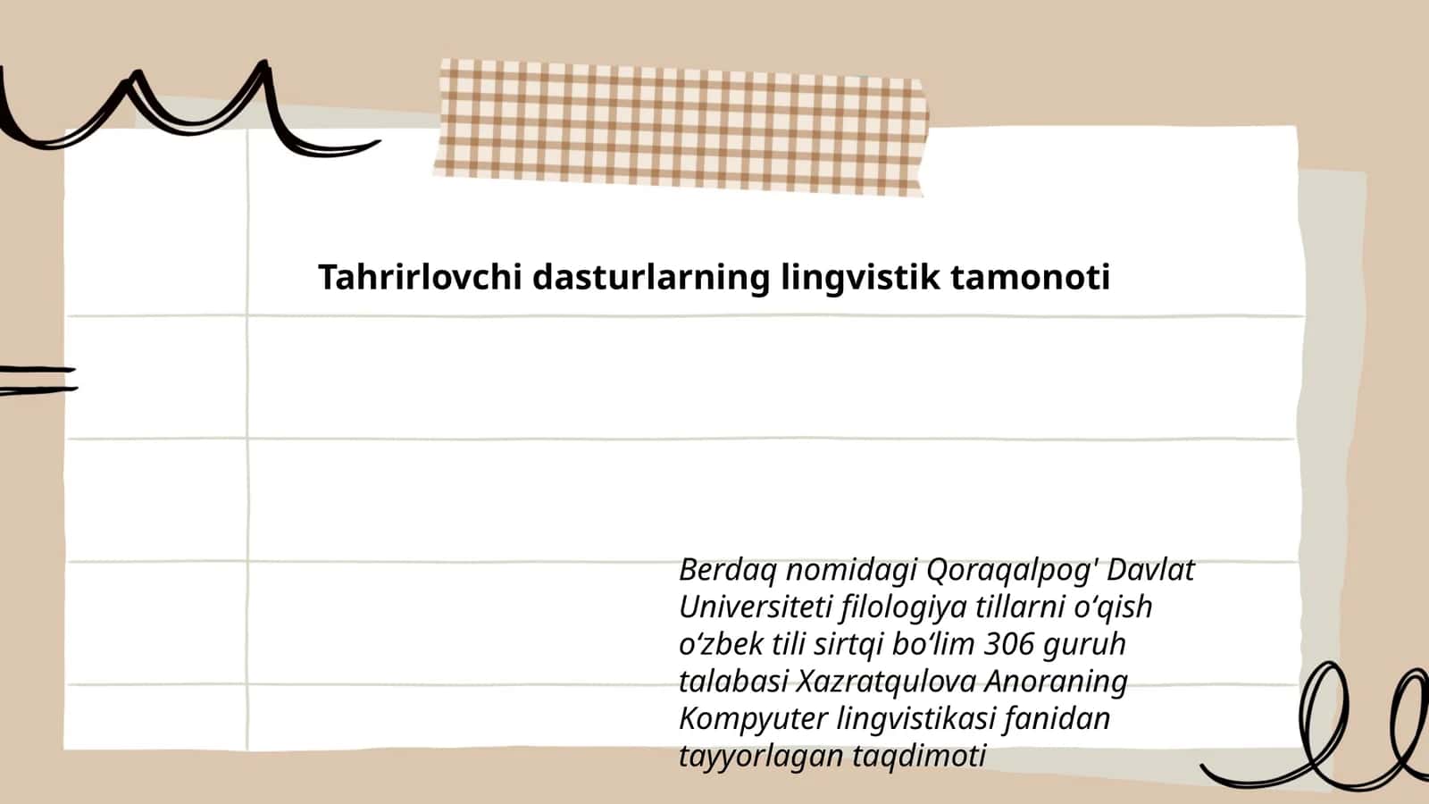 Tahrirlovchi dasturlarning lingvistik tamonoti