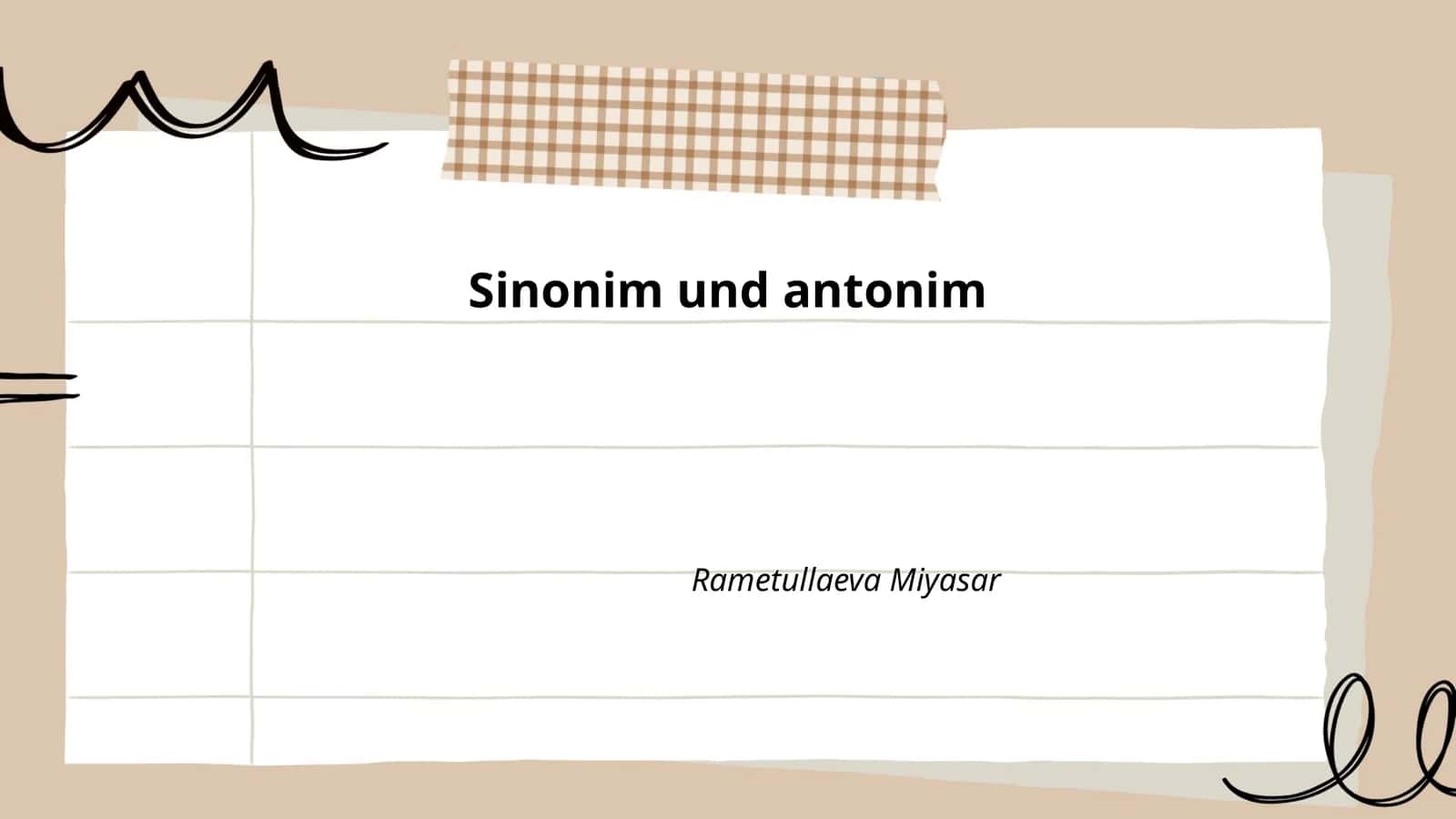 Sinonim und antonim
