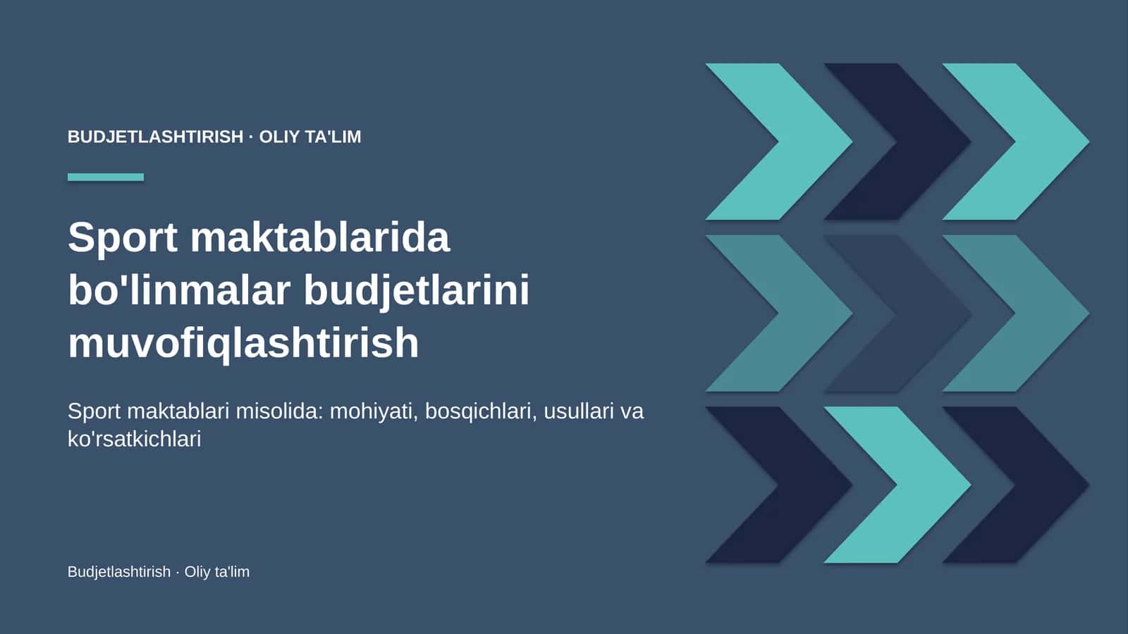 Sport maktablarida bo'linmalar budjetlarini muvofiqlashtirish