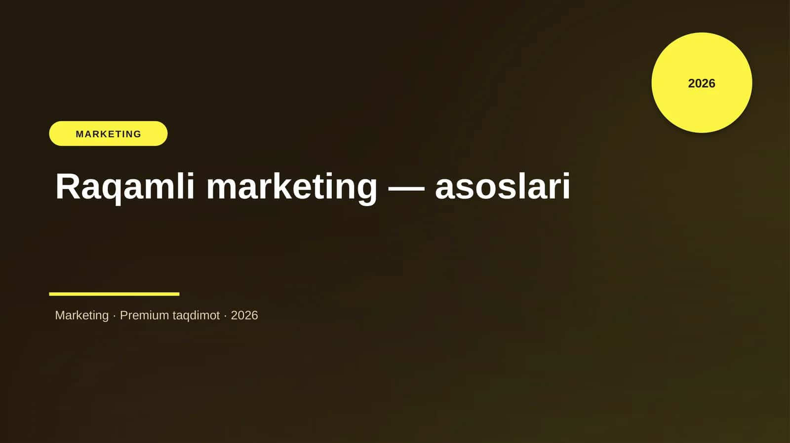 Raqamli marketing — asoslari