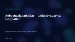 SUN'IY INTELLEKT • AI MOLIYADA