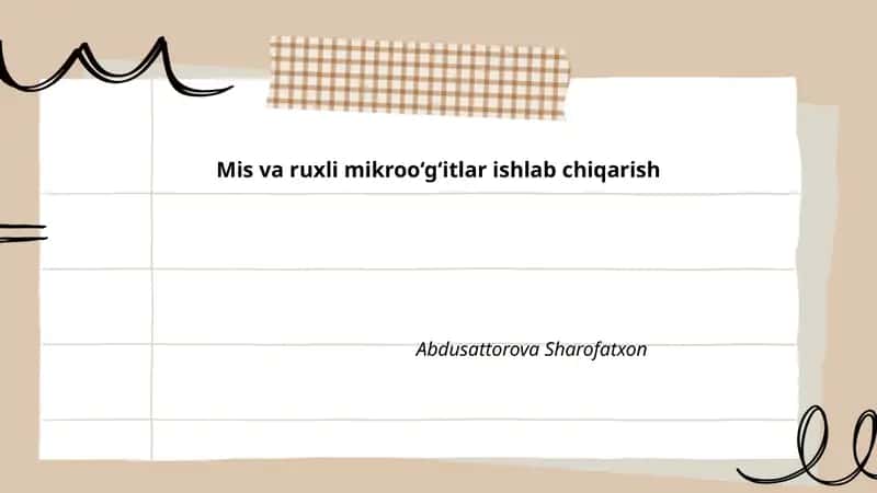 Mikrogo'nglar ishlab chiqarish texnologiyalari