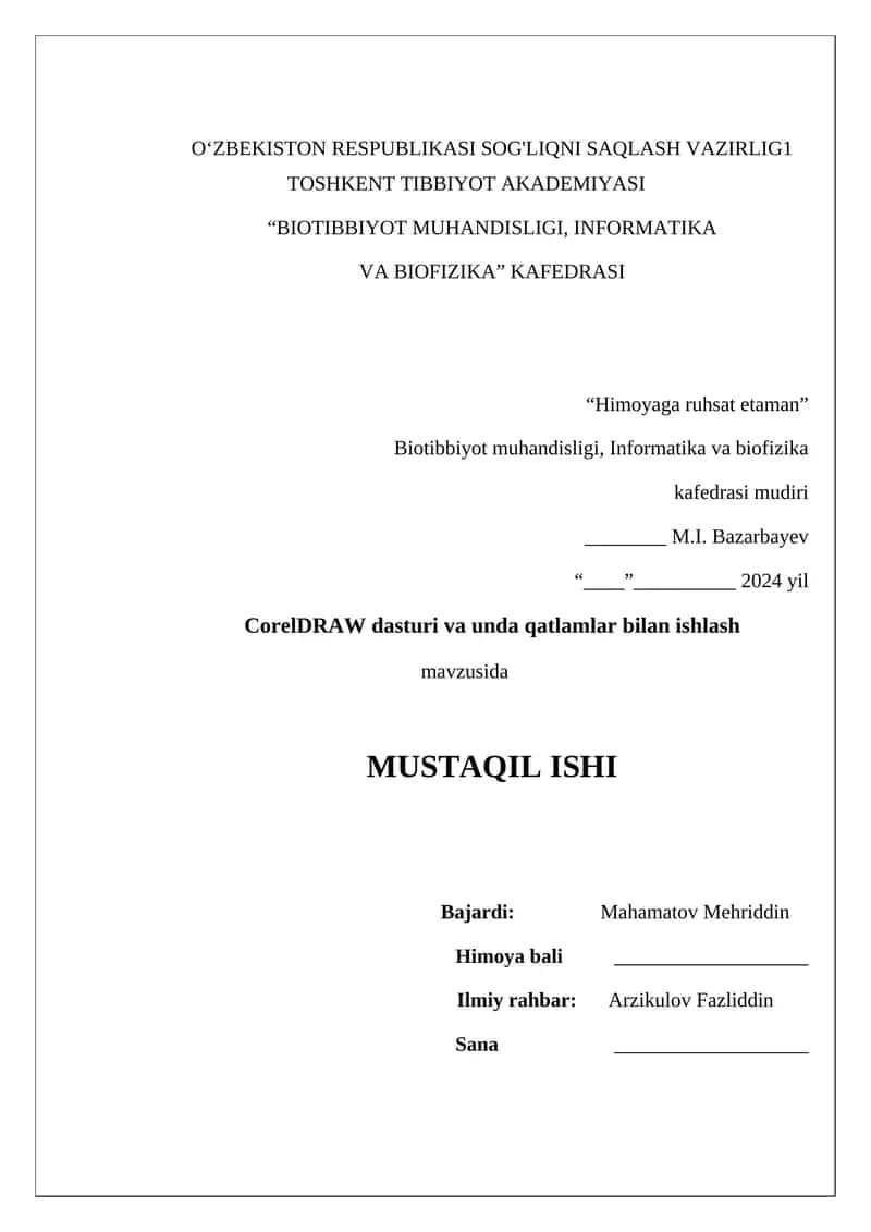 CorelDRAW dasturi va unda qatlamlar bilan ishlash