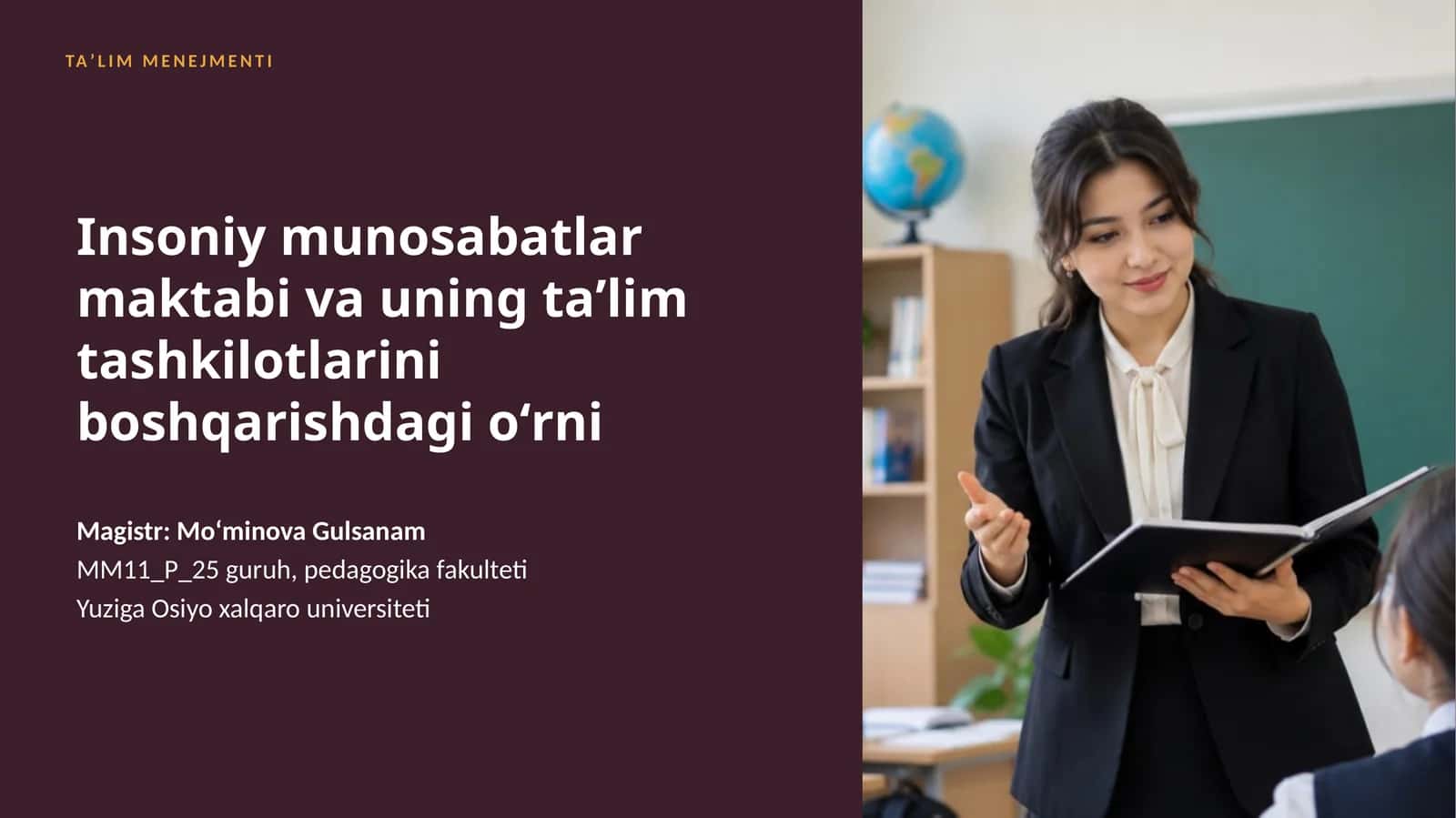 Insoniy munosabatlar maktabi va uning taʼlim tashkilotlarini boshqarishdagi oʻrni