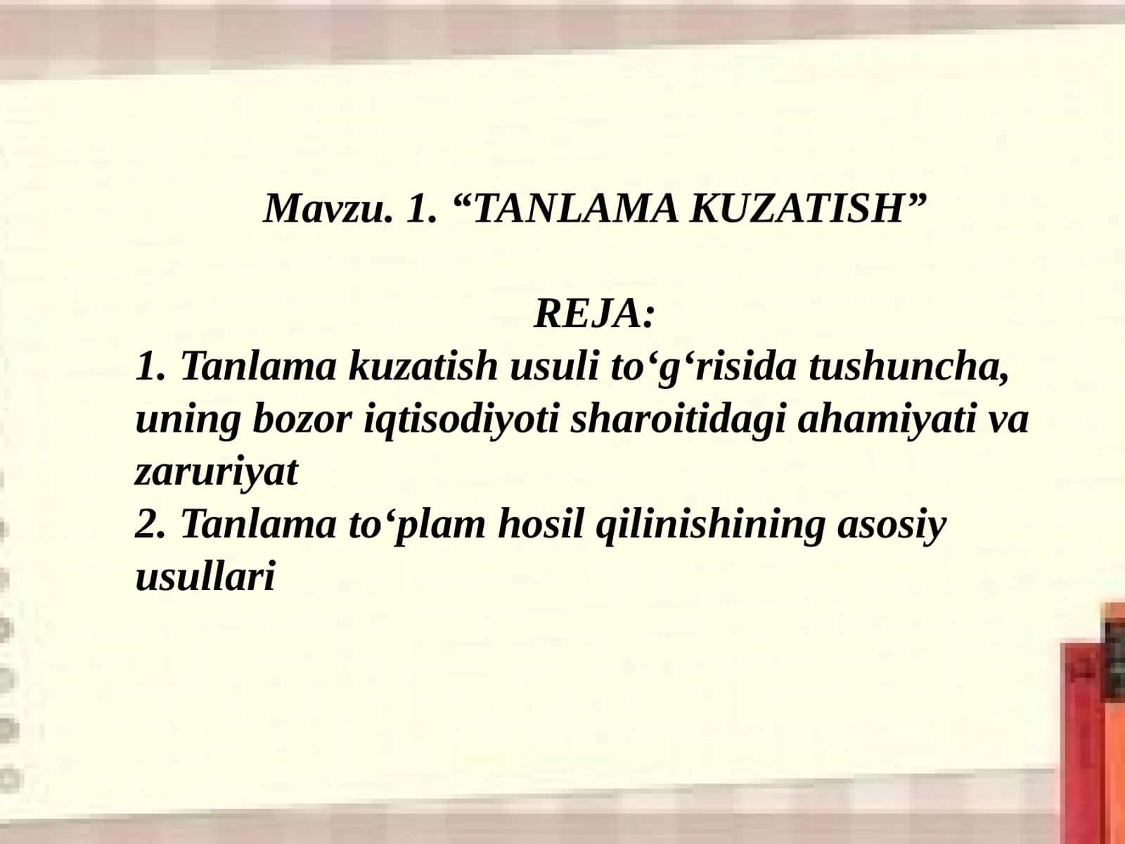Tanlama kuzatish