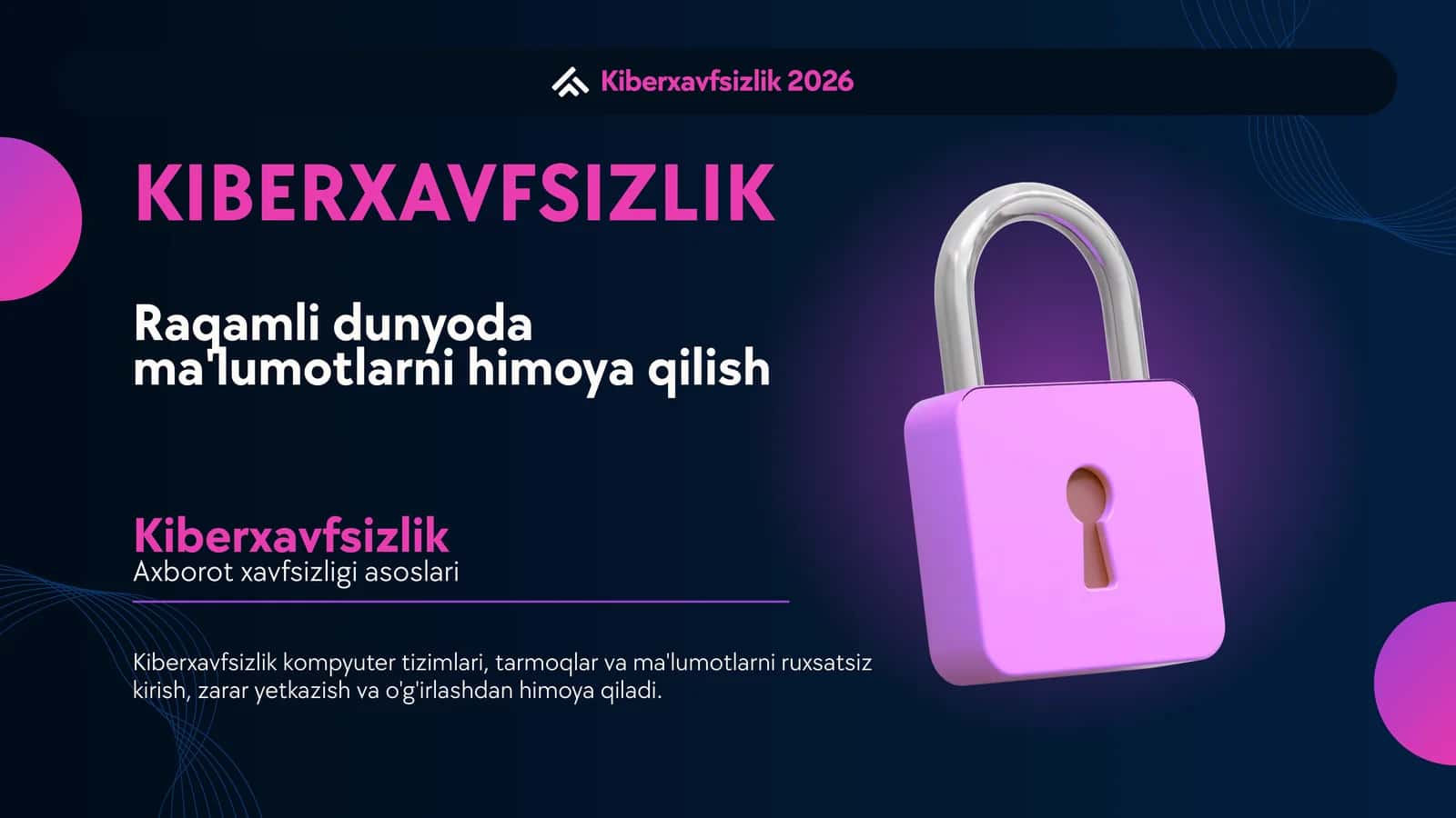 Kiberxavfsizlik asoslari β 12 sahifalik taqdimot