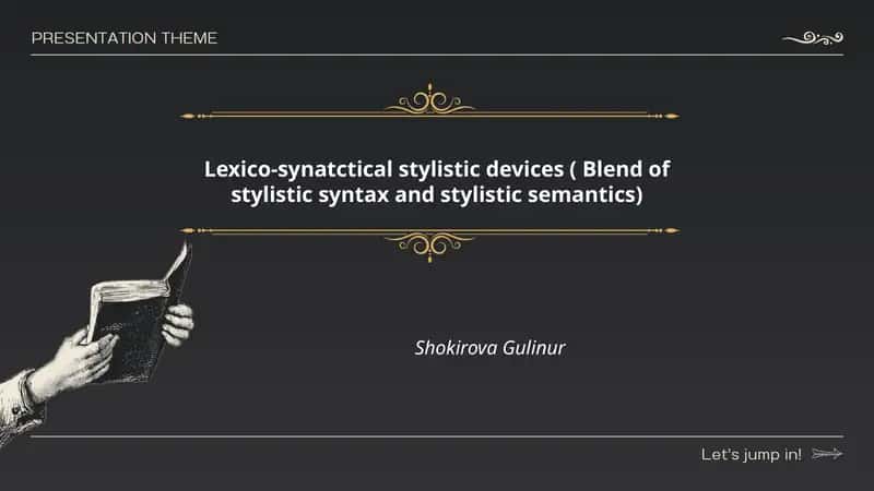 Lexico-synatctical stylistic devices
