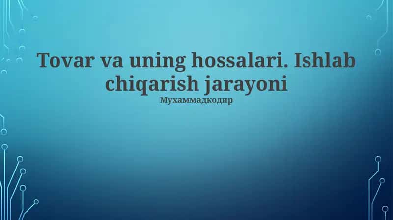 Ishlab chiqarish jarayoni