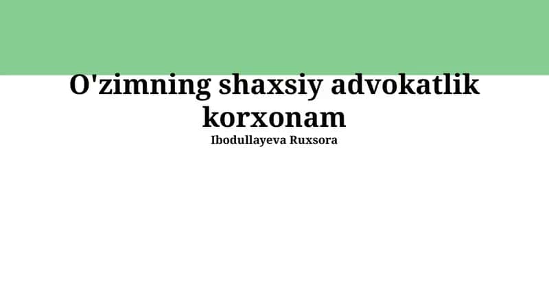 Mening Shaxsiy Huquq Bürosim