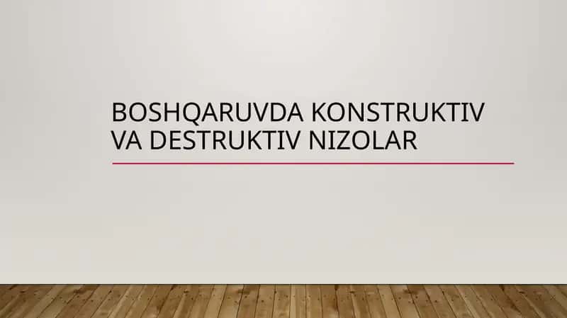Konstruktiv va destruktiv nizolar