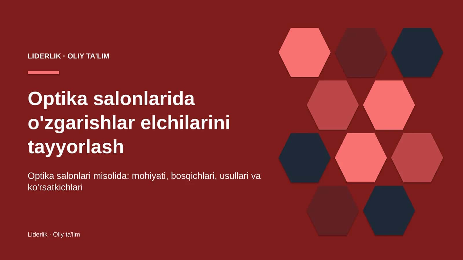 Optika salonlarida o'zgarishlar elchilarini tayyorlash