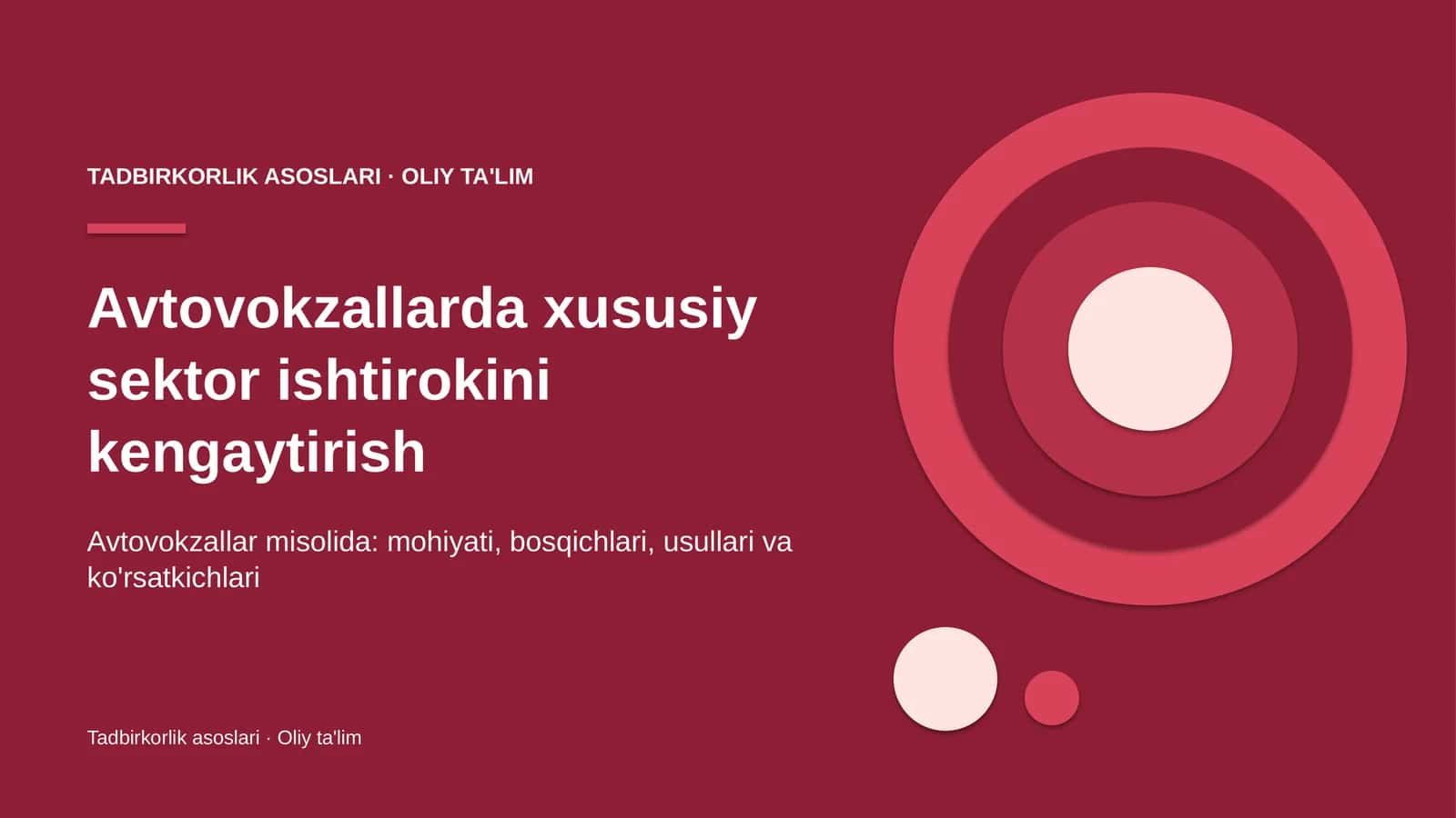 avtovokzallarda xususiy sektor ishtirokini kengaytirish 3371
