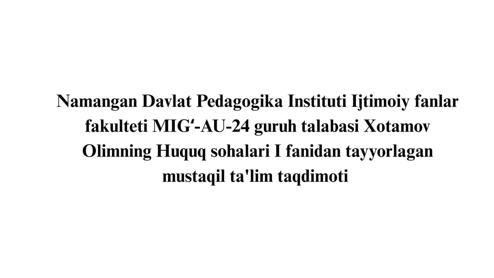 Ma'muriy huquq subyektlari