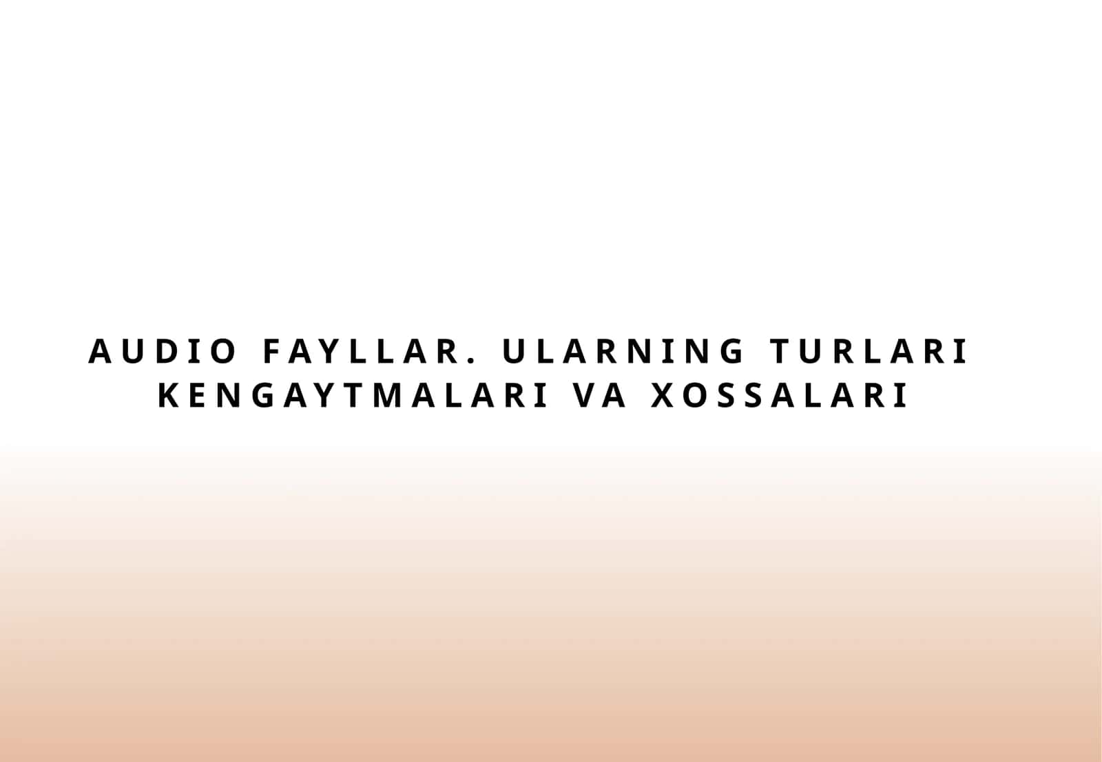 Ovozli formatlar
