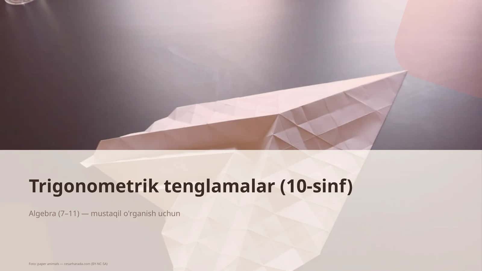Trigonometrik tenglamalar (10-sinf)
