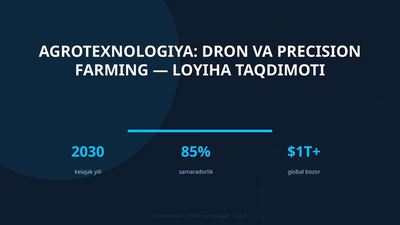 AGROTEXNOLOGIYA: DRON VA PRECISION FARMING — LOYIHA TAQDIMOTI