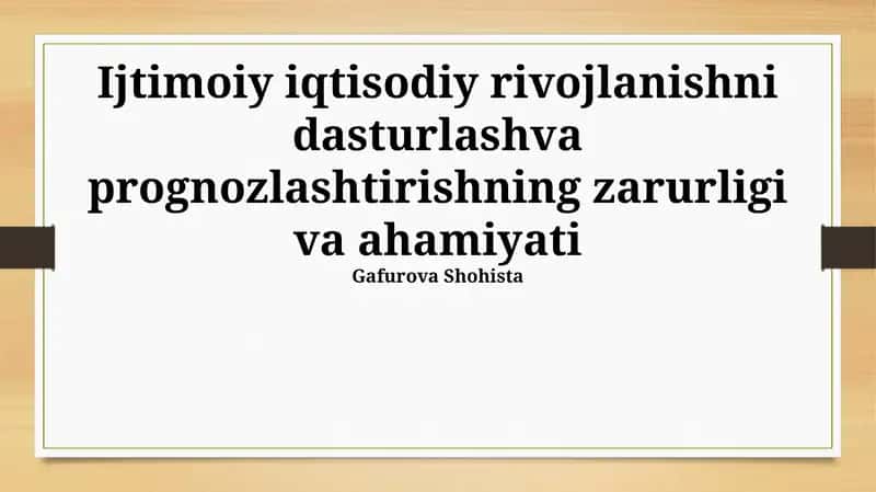 Ma’lumotlar tahlili va modellashtirish
