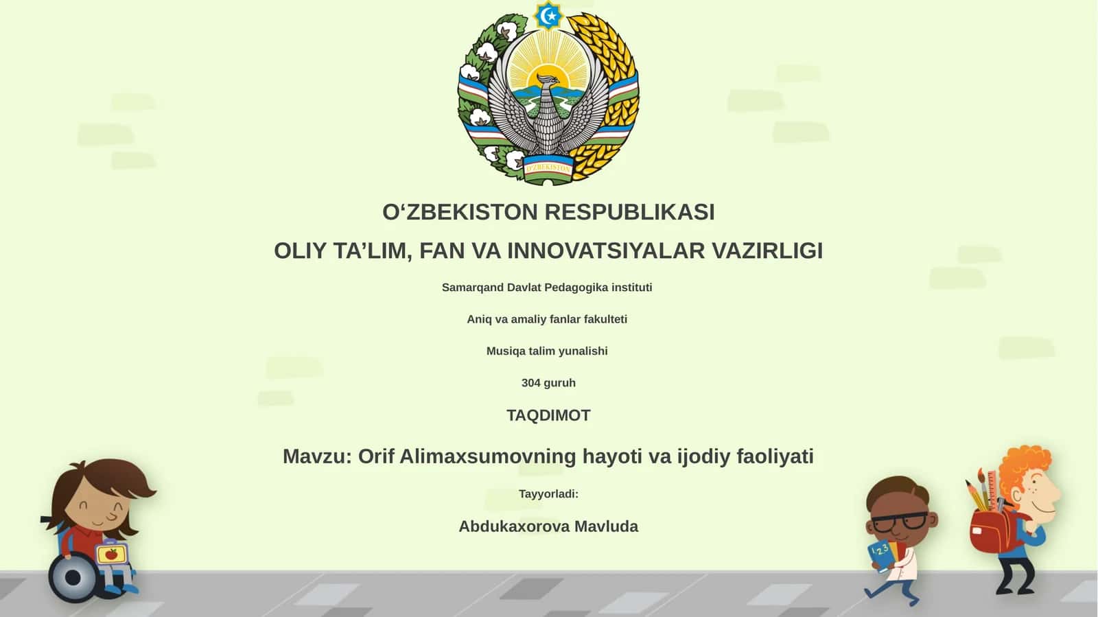 Orif Alimaxsumovning hayoti va ijodiy faoliyati