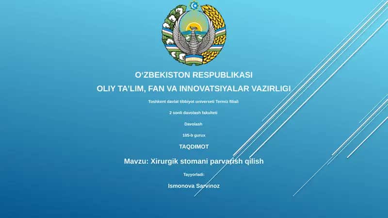 Xirurgik stomani parvarish qilish