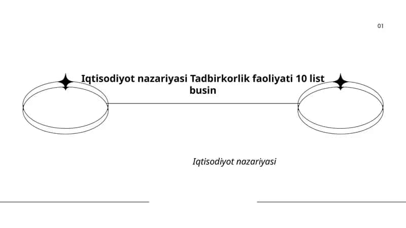 Iqtisodiyot nazariyasi va tadbirkorlik faoliyatining nazariy asoslari