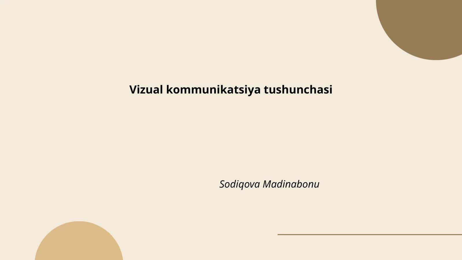 Vizual kommunikatsiya tushunchasi