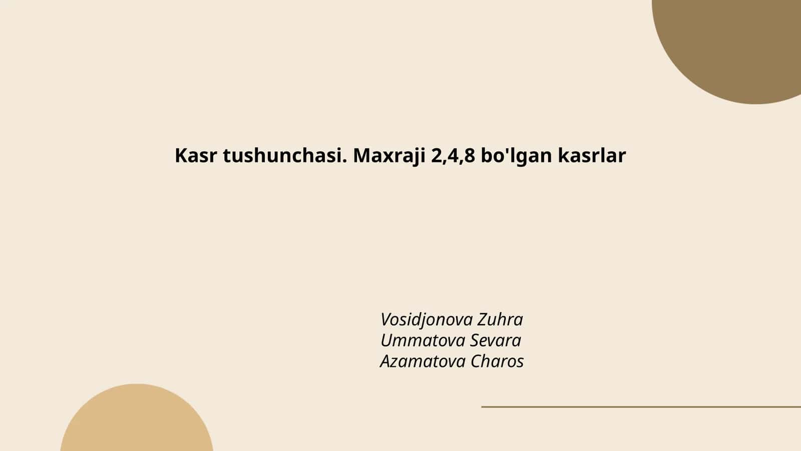 Kasr tushunchasi