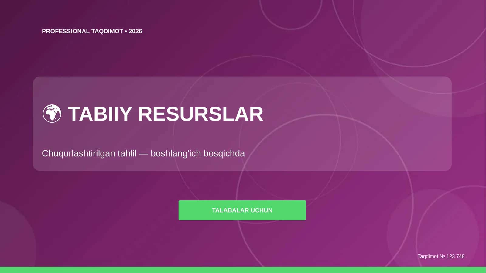 Tabiiy Resurslar: Chuqurlashtirilgan Tahlil