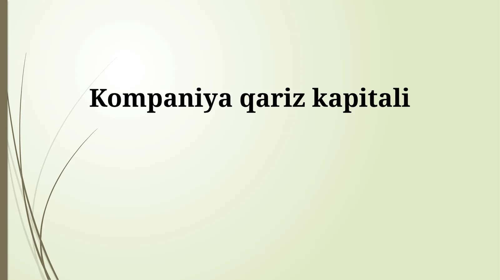 Kompaniya qariz kapitali