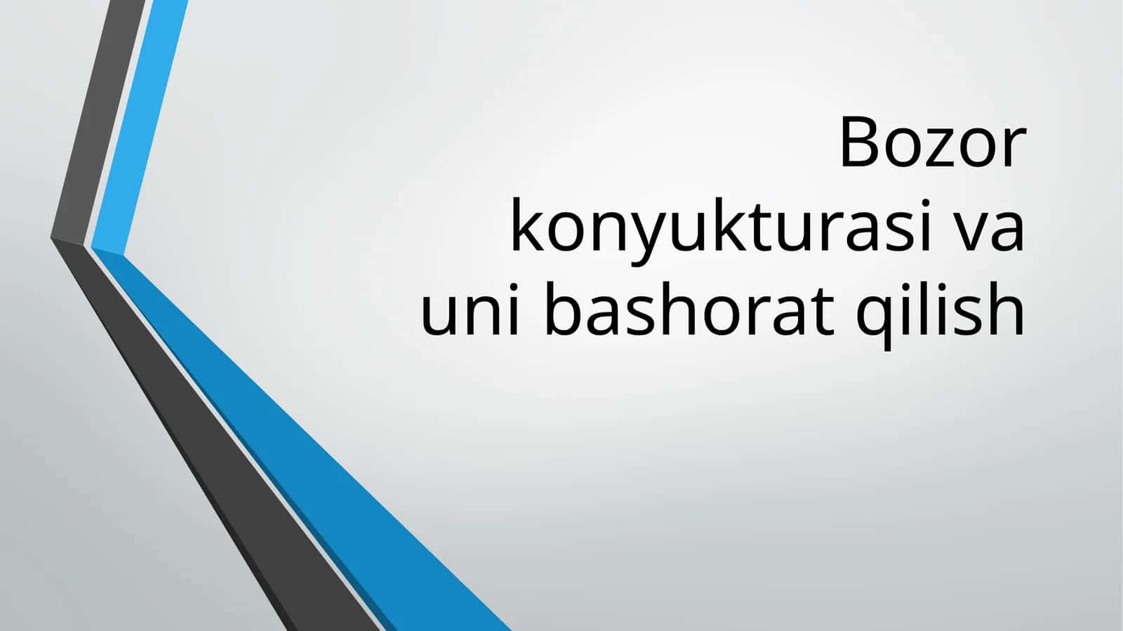 Bozor konyukturasi va uni bashorat qilish